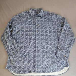 Hart Schaffner Marx‎ Mens Paisley Button Down Shirt Long Sleeve XL Extra Large